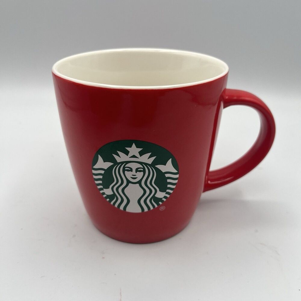 Starbucks Red Ceramic Coffee Mug Cup Siren Logo 2020 12 Oz